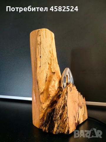Дървена нощна лампа, снимка 6 - Настолни лампи - 52511955