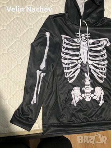 Черен суичър Skeleton Print, снимка 2 - Суичъри - 53421592