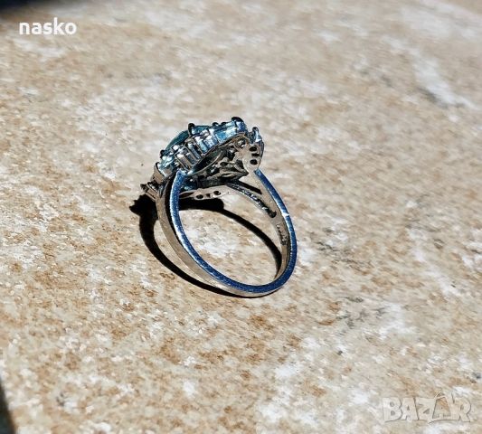 Дамски пръстен с циркони, снимка 2 - Антикварни и старинни предмети - 46433010