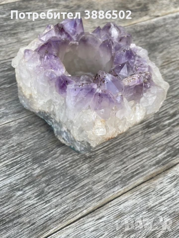 Свещник от аметист, снимка 4 - Други - 50821669