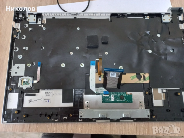 Палмрест с клавиатура  с кирлица с подсветка и пръстов отпечатък,тъчпад HP 15-EG, HP 15-EH, снимка 5 - Части за лаптопи - 51787806