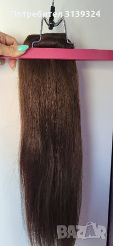 Нова естествена тъмнокестенява коса, снимка 6 - Аксесоари за коса - 46257590