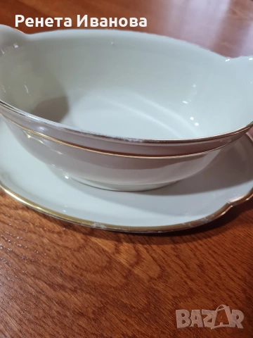 Прекрасна, винтидж порцеланова сосиера , снимка 3 - Антикварни и старинни предмети - 53955125