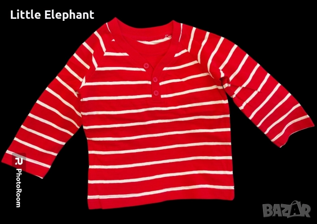 Блузка с дълъг ръкав за 9-12 месеца райе с копченца за 9-12 мес момченце,Англия/нова