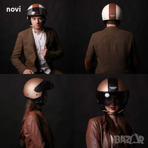 Moto Helmets H-44, каска за мотопед, мотор, скутер,Веспа,Vespa, снимка 6 - Аксесоари и консумативи - 53849791