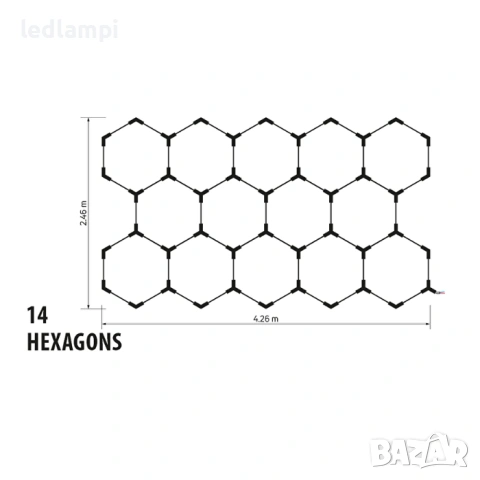 LED Система HEXAGON 14 399W 39 900Lum, снимка 2 - Лед осветление - 54252341