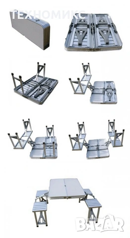 Сгъваем комплект за къмпинг - маса с 4 вградени стола, снимка 13 - Къмпинг мебели - 53776648