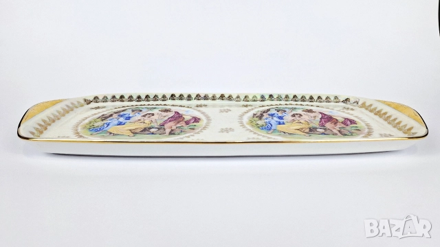 Чешко правоъгълно плато с трите грации, снимка 3 - Чинии - 52550228