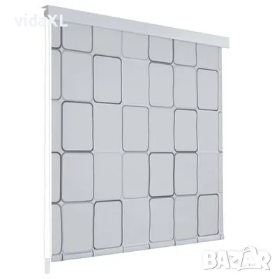 vidaXL Ролетна щора за баня, 100x240 см, квадрати(SKU:142848), снимка 4 - Щори - 48690579