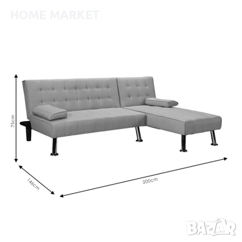 Ъглов диван Бриск ляв ъгъл - сив цвят Спецификации:   * Изграден вътрешно от подсилена рамка , снимка 4 - Дивани и мека мебел - 52539636