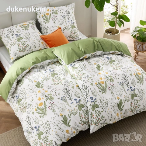 Спален комплект от 100% памук, 4 части, 135x200 см