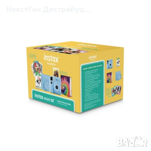 Fujifilm Instax Mini SE Instant Camera Bundle Blue | Нов, снимка 2 - Фотоапарати - 53948582