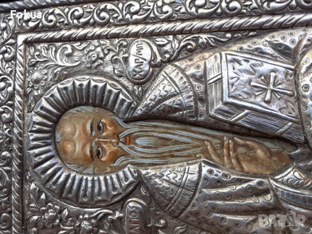 Голяма сребърна икона със сертификат 950, снимка 4 - Антикварни и старинни предмети - 51498276