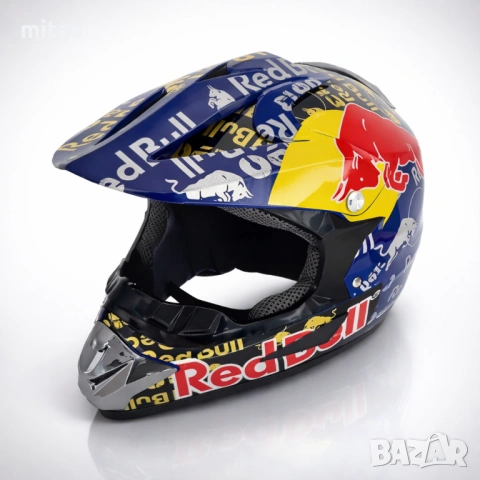 Кросова каска RED BULL, Full Face, DOT Сертификат, Размер: S; M;, снимка 2 - Аксесоари за велосипеди - 46768623