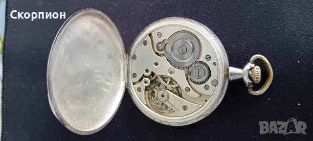 Швейцарски джобен СРЕБЪРЕН часовник - Класика в жанра - Рядък, снимка 15 - Джобни - 49032376