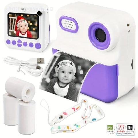 Моментална камера за деца детска камера с функция за печат фотоапарат