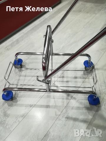 Професионална почистваща количка от хромирана стомана и 2х25л кофи, снимка 16 - Мопове, кофи, четки и метли - 50712391