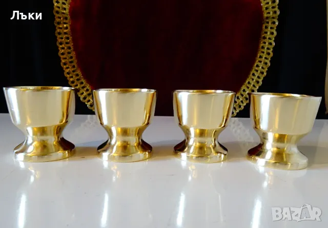 Бронзови чаши за ракия,свръх масивни,звънки. , снимка 2 - Антикварни и старинни предмети - 49815927