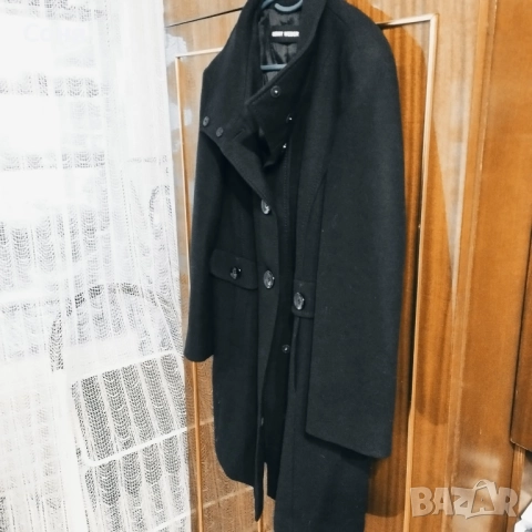 Дамско палто, черно с големи копчета  , снимка 6 - Палта, манта - 52592466