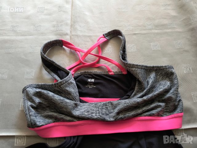 Спортен топ h&m active Black Tank Grey Pink Strap L , снимка 6 - Спортни екипи - 46186401