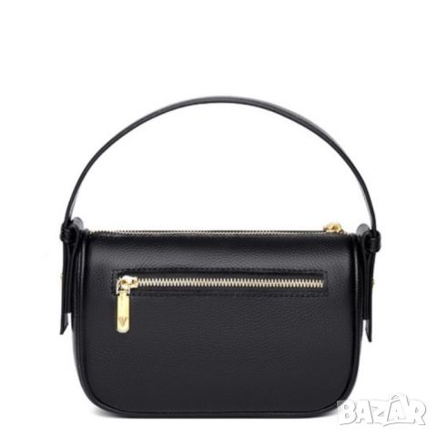 Малка дамска чанта от естествена кожа Black 1222, снимка 2 - Чанти - 45352783