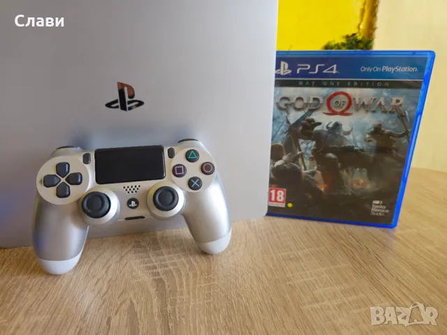 PlayStation 4 Slim Silver 1TB PS4 ПС4+2 джойстика+2 Игри+Гаранция, снимка 3 - PlayStation конзоли - 47076716