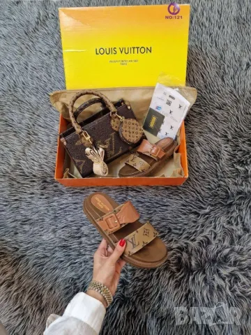 дамски чехли и чанта louis vuitton , снимка 9 - Чанти - 46936135