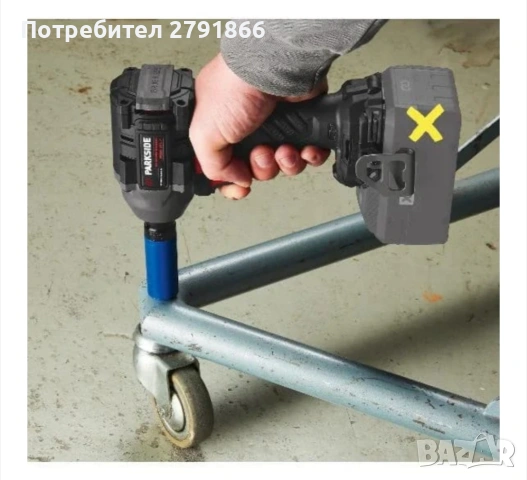 Ударен винтоверт Parkside PPDSSA 20-Li A1, 600 Nm,3 накрайника ½” патронник,17/19/21 mm, снимка 3 - Други инструменти - 53658603