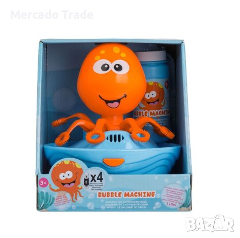 Машинка за балончета Mercado Tarde, Октопод, Оранжев, снимка 3 - Електрически играчки - 45837606