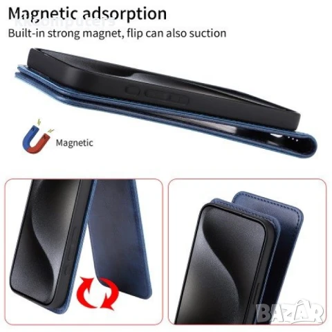 ZTE Axon 60 Lite / Blade V60 Design / Blade V60 Vita Magnetic/ Card Slot Кожен Калъф и Скрийн Протек, снимка 9 - Калъфи, кейсове - 50653463
