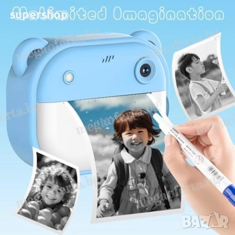 Детски Фотоапарат камера с незабавен печат и функции „Направи си сам“, снимка 2 - Други - 52566289