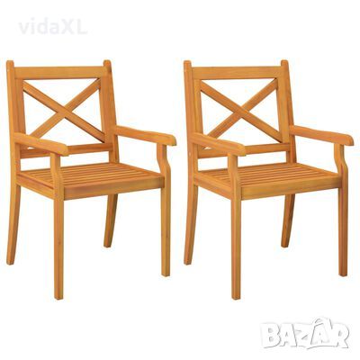 vidaXL Градински трапезни столове, 2 бр, акация масив(SKU:310305