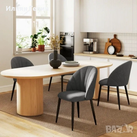 Комплект от 4 трапезни стола HOMCOM, снимка 9 - Столове - 54260917