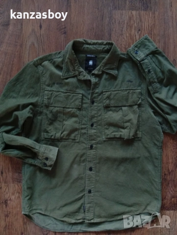 g-star submarine regular shirt - мъжка джинсова риза ХЛ, снимка 3 - Ризи - 53621753