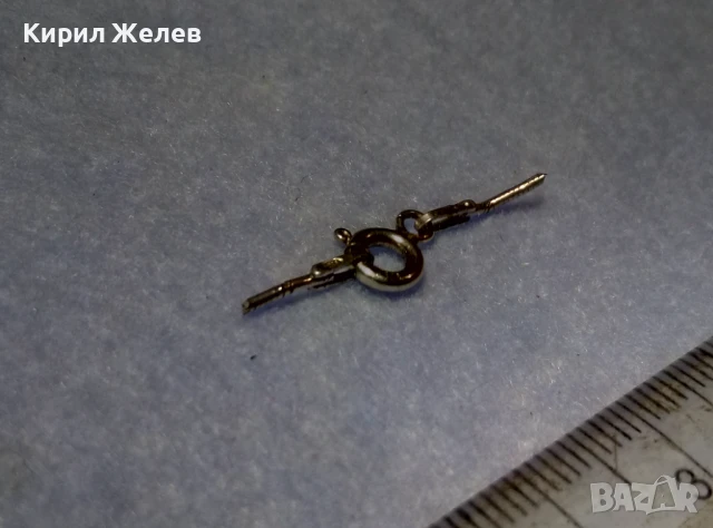 СТАРА СРЕБЪРНА КАРАБИНКА ЗАКОПЧАЛКА За КОЛИЕ ЛАНЕЦ ВЕРИЖКА ГРИВНА РОДИРАНО СРЕБРО 925 ITALY 22358, снимка 6 - Колиета, медальони, синджири - 50510804