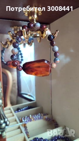 ГРИВНА ОТ АХАТ ЩАСТЛИВИ /ЛУДИ/ ДАНТЕЛИ, снимка 2 - Гривни - 51725930