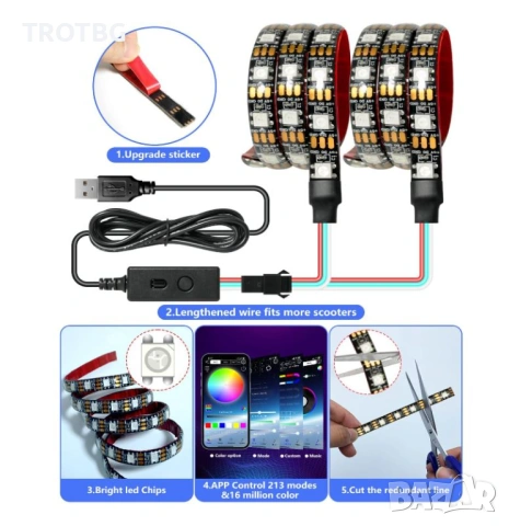 LED светлини за електрическа тротинетка, снимка 2 - Друга електроника - 53750726