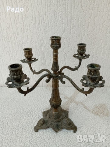 Старинен бароков свещник, снимка 4 - Антикварни и старинни предмети - 44969920