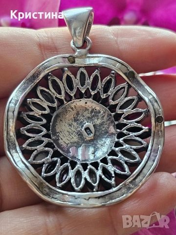 Масивен сребърен медальон , снимка 5 - Колиета, медальони, синджири - 53905949