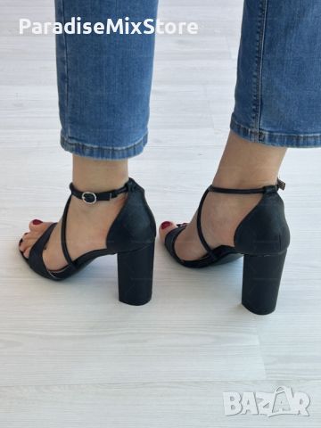 Стилни дамски сандали с отворен дизайн и елегантен ток Цветове и номера: черен,бял 36,37,38,39,40,41, снимка 2 - Дамски елегантни обувки - 45496157