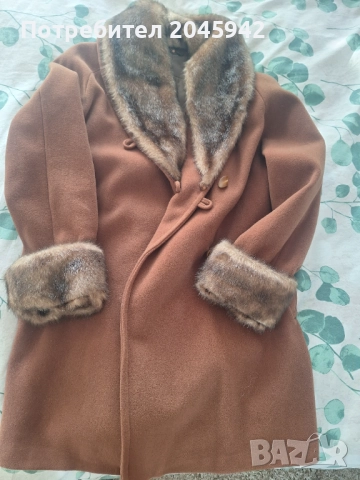Дамско палто в кафяв цвят, снимка 2 - Палта, манта - 52975162