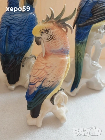 Прекрасен лот от четири папагала на немската фирма Карл Енс (Karl Ens)., снимка 6 - Антикварни и старинни предмети - 54238031