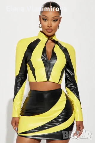 Секси Кожен Комплект - Бранд FASHION NOVA