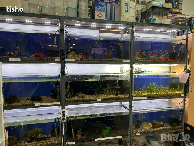 продавам стелаж с аквариуми
