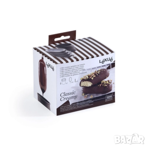 Комплект форми за сладолед на клечка Lekue 4 броя, с капачета, снимка 7 - Други - 52099100