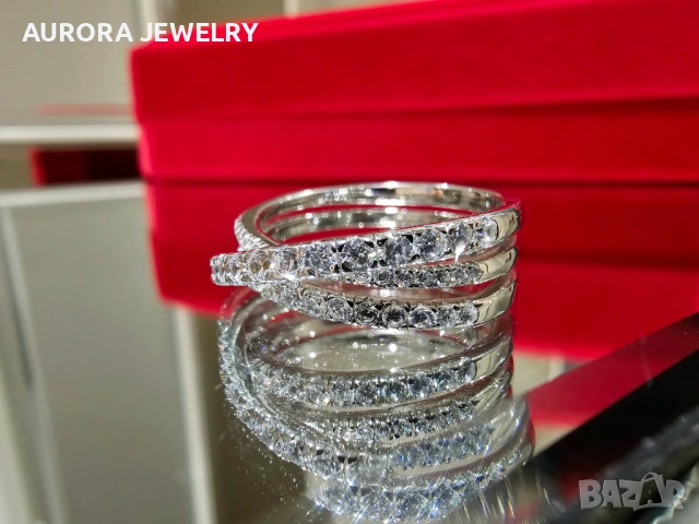 CARTIER Etincelle de Cartier Silver Paved Diamonds Дамски Пръстен, снимка 4 - Пръстени - 53238681