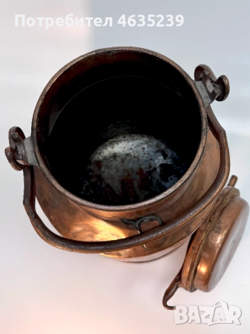 Старинен меден гюм за мляко, снимка 2 - Антикварни и старинни предмети - 52988493