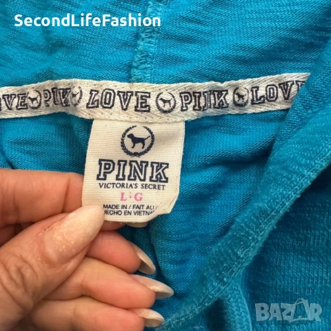 Victoria’s Secret Love Pink дамско спортно яке размер L синьо , снимка 2 - Якета - 53809538