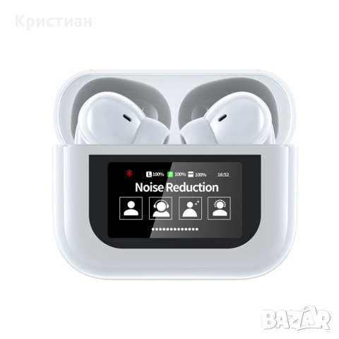 Безжични слушалки Air Pro YW08 • TWS Bluetooth 5.4 • LCD Touch Screen • Noise Reduction