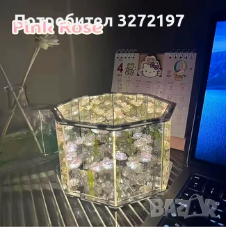 Ръчно изработена 3-Д LED нощна лампа с Рози,Направи си сам домашен декор, снимка 13 - Други стоки за дома - 50496446